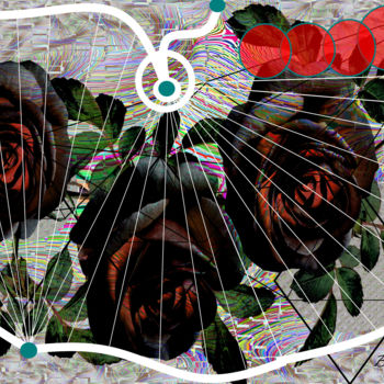 Digitale Kunst getiteld "Marilyn Monroe Roses" door Marc Bulyss, Origineel Kunstwerk, Digitaal Schilderwerk