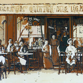 绘画 标题为“Chez Quinton” 由Marc Coutureau, 原创艺术品, 丙烯 安装在木板上