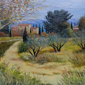 Painting titled "Automne en Provence…" by Marc Degieux, Original Artwork, Oil