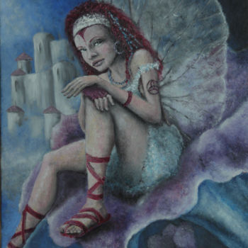 Ζωγραφική με τίτλο "Une Fée / A Fairy" από Marc Haumont, Αυθεντικά έργα τέχνης, Λάδι