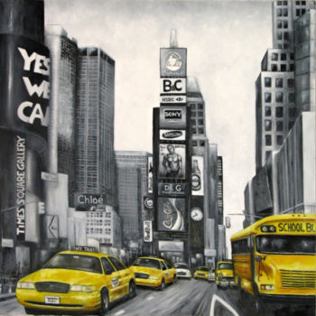 Pintura titulada "Time Square" por Marc Haumont, Obra de arte original, Oleo
