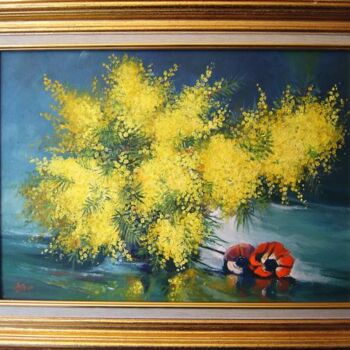 Schilderij getiteld "Mimosa" door Marcel Boos, Origineel Kunstwerk