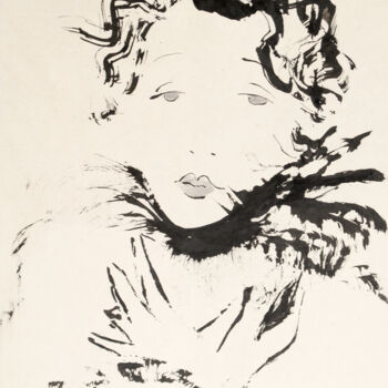 Desenho intitulada "Silent film star" por Marcel Garbi, Obras de arte originais, Tinta