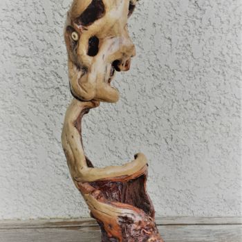Skulptur mit dem Titel "Le belier" von Marcelhenri De Sa, Original-Kunstwerk, Holz