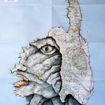 Dibujo titulada "Le Corse au Nez Cas…" por Marcoleptique, Obra de arte original, Acuarela