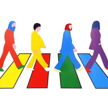 Printmaking titled "Abbey Road." by Marco Lodola, Original Artwork, Screenprinting