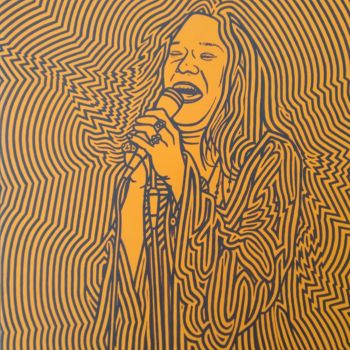 Peinture intitulée "Janis Joplin" par Marco Ugoni, Œuvre d'art originale, Acrylique Monté sur Châssis en bois