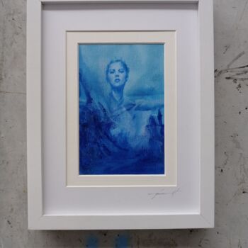 Schilderij getiteld "Mini Blue Series Mo…" door Marcus Kupferschmidt (ROBN2KOOL), Origineel Kunstwerk, Acryl Gemonteerd op H…