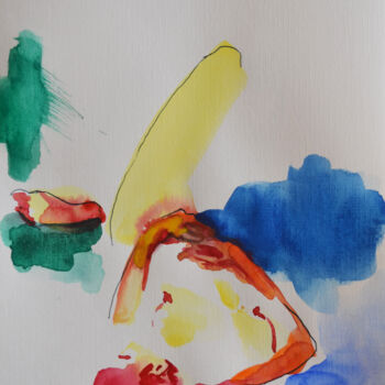 Peinture intitulée "Nude watercolor 0001" par Margarita Felis, Œuvre d'art originale, Aquarelle