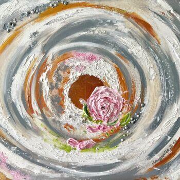 Schilderij getiteld "Merengue Rose in Pa…" door Margarita Glambert, Origineel Kunstwerk, Acryl