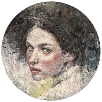 Картина под названием "Circle BIRCH#2" - Margarita Ivanova, Подлинное произведение искусства, Масло Установлен на Деревянная…