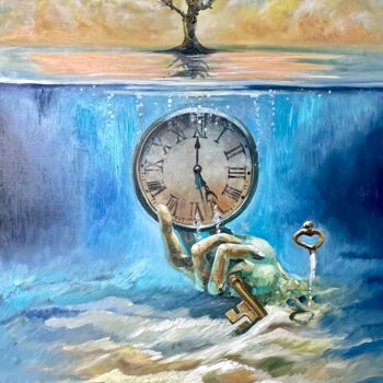 Malerei mit dem Titel "Time" von Margarita Smirnova Kvintessa, Original-Kunstwerk, Öl