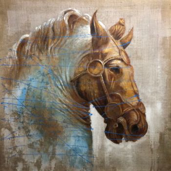 Pittura intitolato "cavallo di Marco Au…" da Margherita Lipinska, Opera d'arte originale, Acrilico