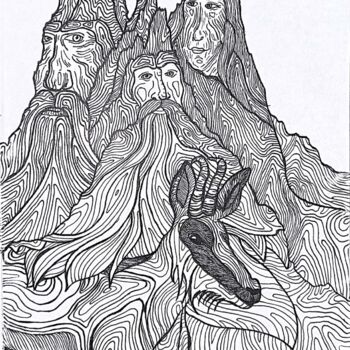 Drawing titled "Giants" by Margot Thuy, Original Artwork, Marker