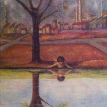 Painting titled "lo specchio dell'an…" by Maria-Grazia Innocenti, Original Artwork, Acrylic
