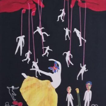 Pittura intitolato ""Πνεύμα και ψυχή"" da Maria Karageorgiou, Opera d'arte originale, Acrilico