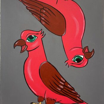 绘画 标题为“«Попугаи»” 由Мария Коваленко, 原创艺术品, 丙烯 安装在木板上
