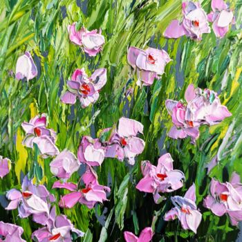 Pintura titulada "Pretty pink flowers" por Maria Slynko, Obra de arte original, Oleo