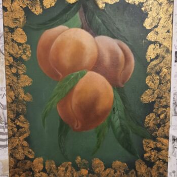 제목이 "Персики с золотыми…"인 미술작품 Мария Солнцева로, 원작, 기름