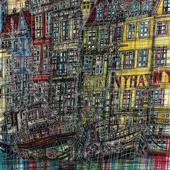 「Nyhavn. Copenhagen」というタイトルの描画 Maria Susarenkoによって, オリジナルのアートワーク, ジェルペン
