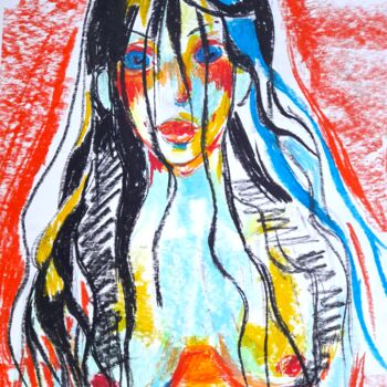 绘画 标题为“Portrait, girl, wom…” 由Maria Terskikh, 原创艺术品, 粉彩