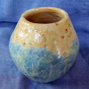 Sculpture titled "Vase fleurs II" by Marian Cobos, Original Artwork, Ceramics