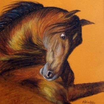 Peinture intitulée "Cheval arabe" par Marian Cobos, Œuvre d'art originale