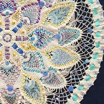 Art textile intitulée "the-big-blue-detail…" par Marianne Camus, Œuvre d'art originale