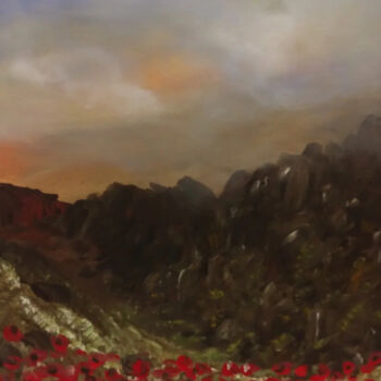 Pintura titulada "Field of Poppies" por Maria Of God, Obra de arte original, Acrílico