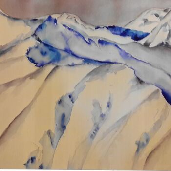 Painting titled "les glaciers" by Marie-Ange Nicaise, Original Artwork, Watercolor