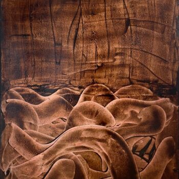 Malerei mit dem Titel "Sans titre.01" von Marie Borrel, Original-Kunstwerk, Wachs Auf Keilrahmen aus Holz montiert