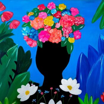 Peinture intitulée "Jardin secret" par Marie Carmelle Joseph Samson (Marie C.J Samson), Œuvre d'art originale, Acrylique Mon…