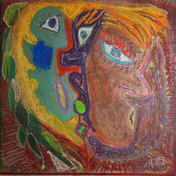 Painting titled "RENCONTRES SANS ARR…" by Marie Christine Bessette, Original Artwork, Pastel Mounted on Other rigid panel