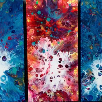 Peinture intitulée "Triptyque contrasté" par Marie-Christine Maudet, Œuvre d'art originale, Acrylique Monté sur Châssis en b…