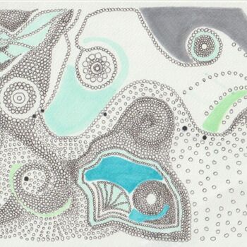 Drawing titled "Biz-Art - Sea Jewels" by Marie-Claire Bagnato, Original Artwork, Marker