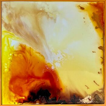 绘画 标题为“Soleil d'or” 由Marie Claude Lambert, 原创艺术品, 彩绘玻璃