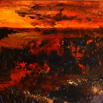 Schilderij getiteld "Terre brûlée" door Marie Claude Lambert, Origineel Kunstwerk, Acryl