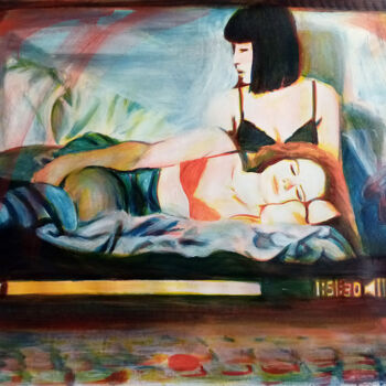 Painting titled "Affection II" by Marie Désert, Original Artwork, Pigments