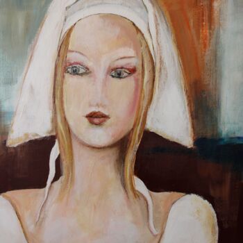 Painting titled "Léonine" by Marie-France Capron (CAPMA), Original Artwork, Acrylic