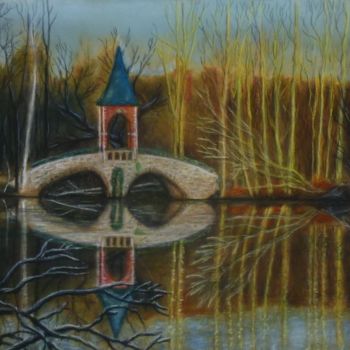 Painting titled "Pont des Amours.jpg" by Marie-Noëlle Amiot, Original Artwork, Pastel