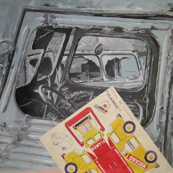 Painting titled "Voiture de livraison" by Marie-Odile Ginies, Original Artwork