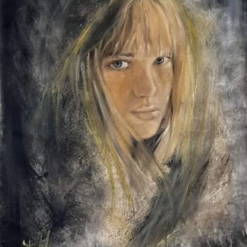 绘画 标题为“grand portrait blon…” 由Marie Pascale Martins, 原创艺术品, 油