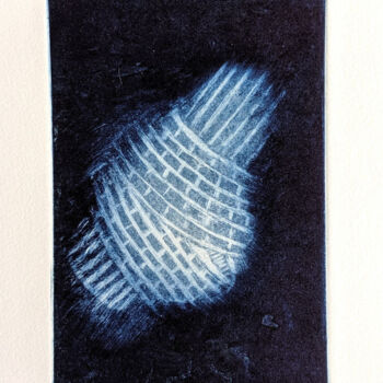 Gravures & estampes intitulée "Noeud bleu" par Marie-Paule Demarquez, Œuvre d'art originale, Gravure