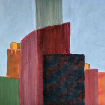 Pittura intitolato "Structures vertical…" da Marie-Paule Demarquez, Opera d'arte originale, Acrilico