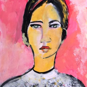 Painting titled "Portrait" by Marie Rouach, Original Artwork