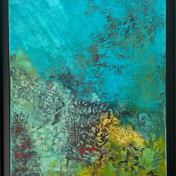 Painting titled "MOANA" by Marie2 Calmette, Original Artwork, Acrylic Mounted on Wood Stretcher frame