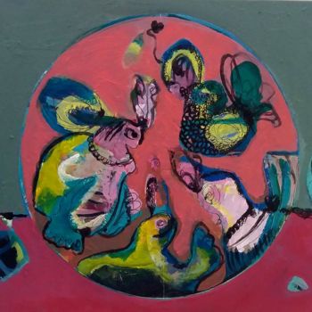 Ζωγραφική με τίτλο "Sans titre 1" από Mariem Zahra Chaouch, Αυθεντικά έργα τέχνης, Ακρυλικό Τοποθετήθηκε στο Ξύλινο φορείο σ…