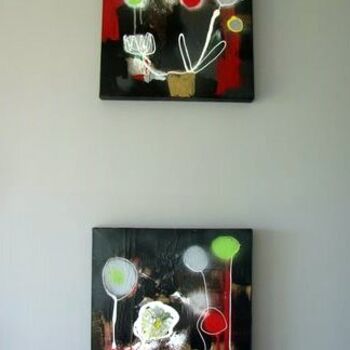 Malerei mit dem Titel "2 BALLONS" von Marie-Martine Choby, Original-Kunstwerk