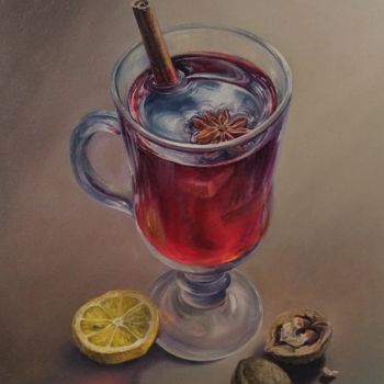 Malarstwo zatytułowany „Mulled wine with nu…” autorstwa Maria Gordeeva, Oryginalna praca, Olej