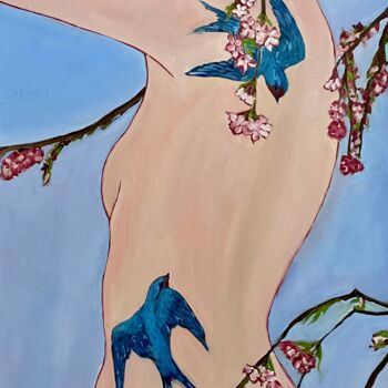 "Sakura - Erotic Art…" başlıklı Tablo Mariia Fedorova tarafından, Orijinal sanat, Petrol